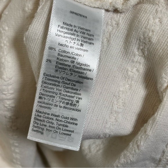 Madewell Long Sleeve Babydoll Relaxed Fit Top-Cream White Jacquard-Women Medium - Picture 9 of 9